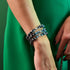 Bracelet mauvais œil en verre Firefly noir | Argent sterling 925